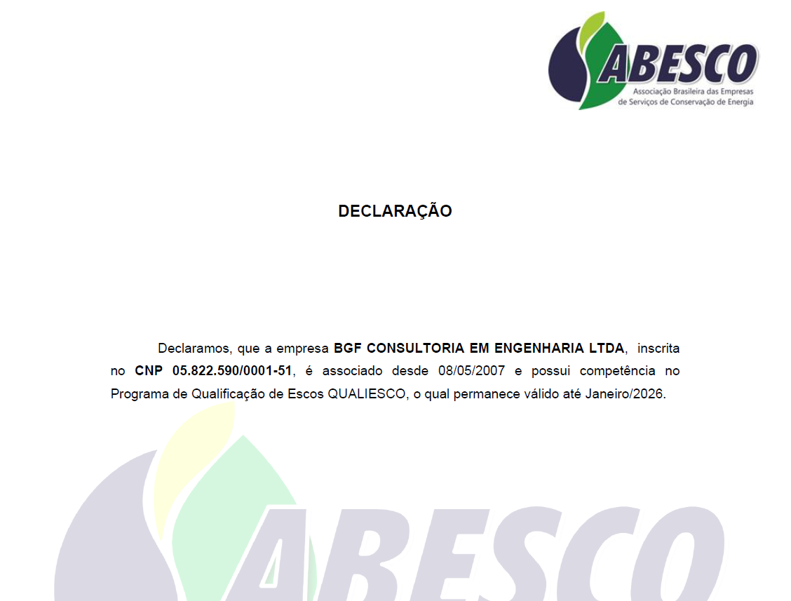 Certificado ABESCO BGF
